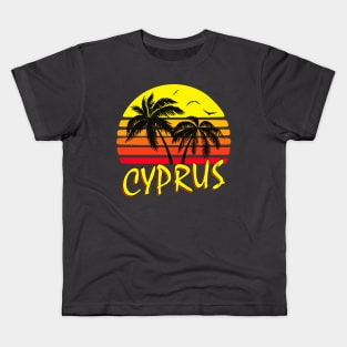 Cyprus Retro Sunset Kids T-Shirt